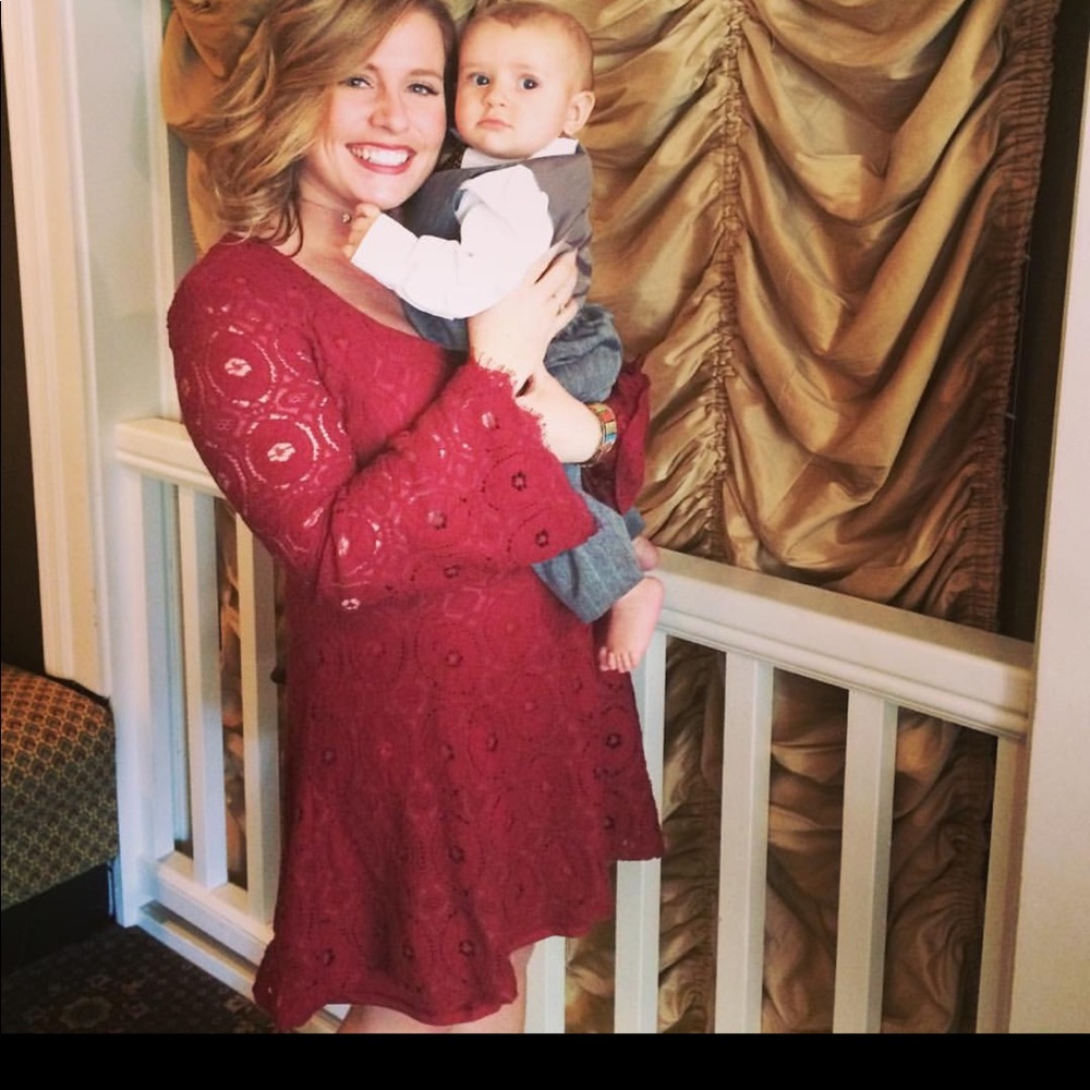 Long bell sleeve dress